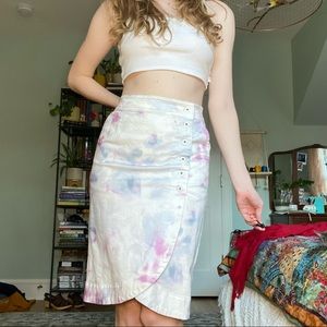 Tie dye midi skirt